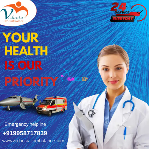 Vedanta Air Ambulance Service in Ahmedabad provides the best medical transport with complete medical facilities at the lowest budget. We provide a risk-free and safe journey with life-saving medical tools to the patient. 
More@ https://bit.ly/3iVIDmu