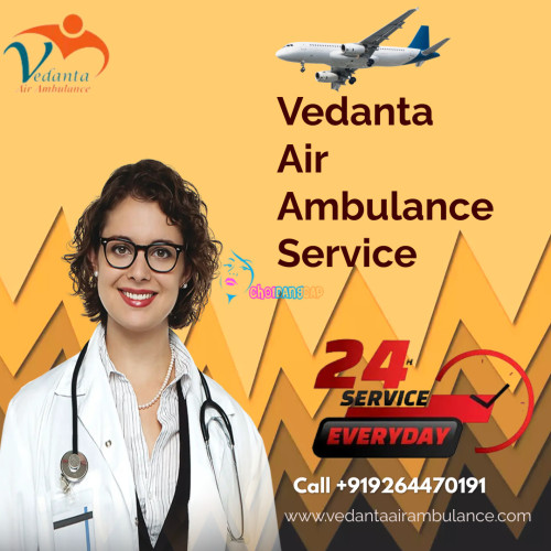 Vedanta Air Ambulance Service in Hyderabad provides cost-effective charter aircraft with highly trained and well-expert medical support for patients. We provide a risk-free and comfortable journey to the patient. 
More@ https://bit.ly/3GWGijj