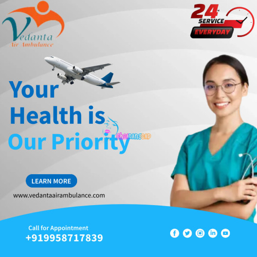 Vedanta Air Ambulance Services in Gwalior renders timely and safe transportation to emergency patients with all basic medical equipment. So if you want to relocate your patient with all medical facilities then contact us. 
More@ https://bit.ly/3XJ5uAL